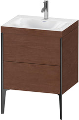 DURAVIT XViu c-bonded Waschtischunterbauset 610x600x480 mm Nussbaum Dunkel mit 2 Auszügen