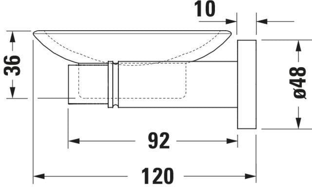 Duravit D-Code Seifenschale links Chrom – Wandmontage mit Befestigungsmaterial