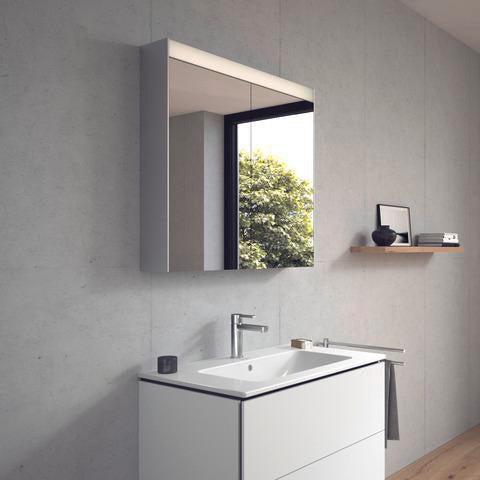 Duravit L-Cube Waschtischunterbau 820 mm taupe matt mit 2 Schubkästen und Tip-On-Technik