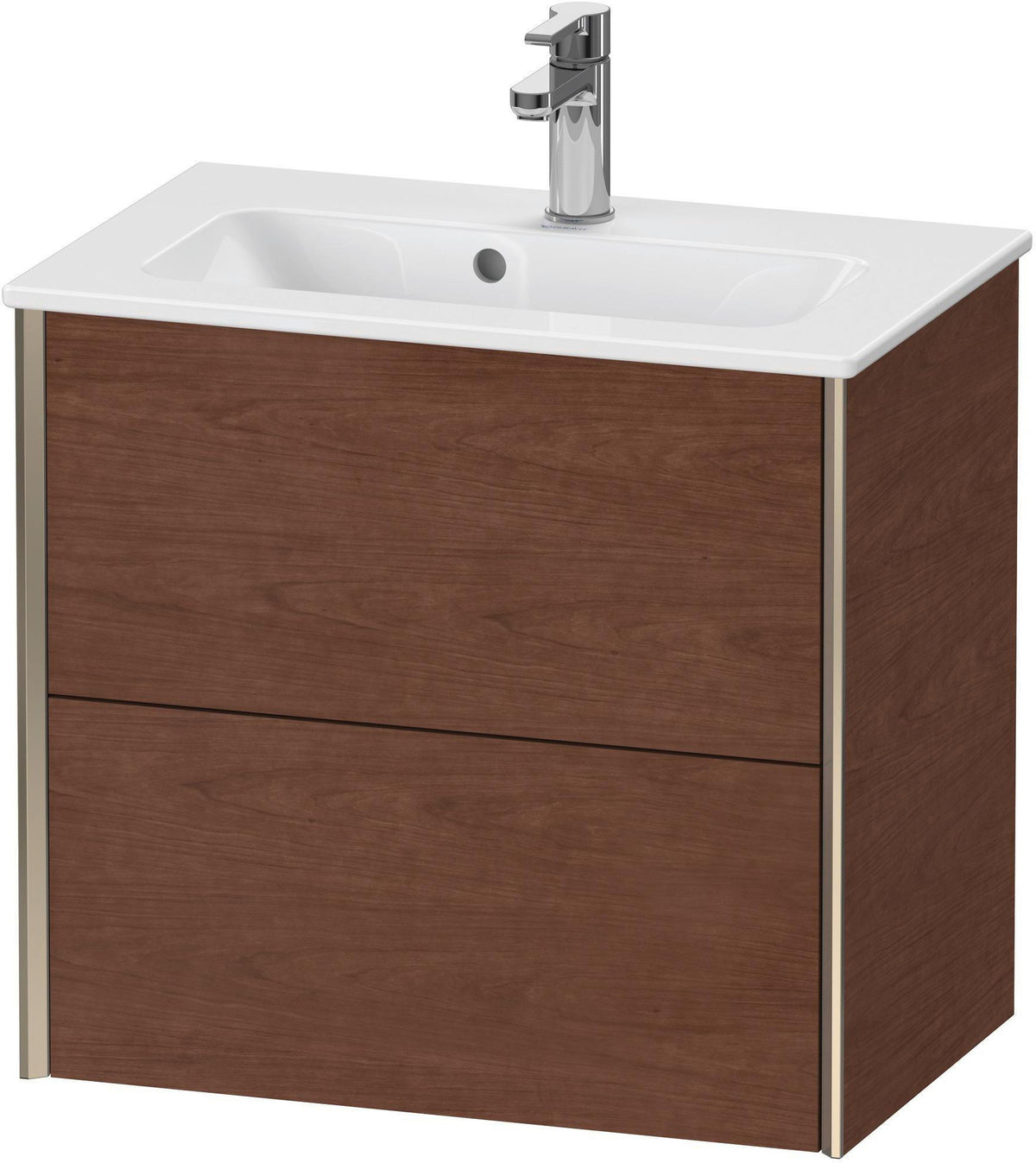 DURAVIT XViu Waschtischunterbau wandhängend 610 mm, 2 Schubladen, champagner matt/weiß matt