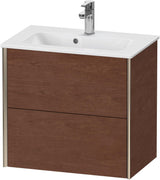DURAVIT XViu Waschtischunterbau wandhängend 610 mm, 2 Schubladen, champagner matt/weiß matt