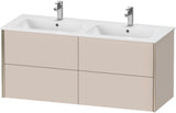 Duravit XViu Waschtischunterbau wandhängend 1280 mm, 4 Schubkästen, champagner matt/weiß matt