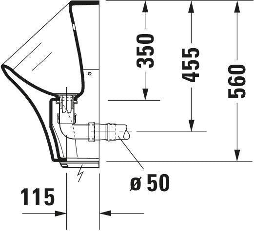 DURAVIT DuraStyle Urinal 300x340 mm weiß mit elektronischer Steuerung, Batteriebetrieb und Fliege