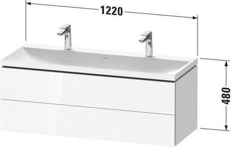 Duravit L-Cube c-shaped Waschtischset 1200 mm Nussbaum Matt mit Tip-on Technik