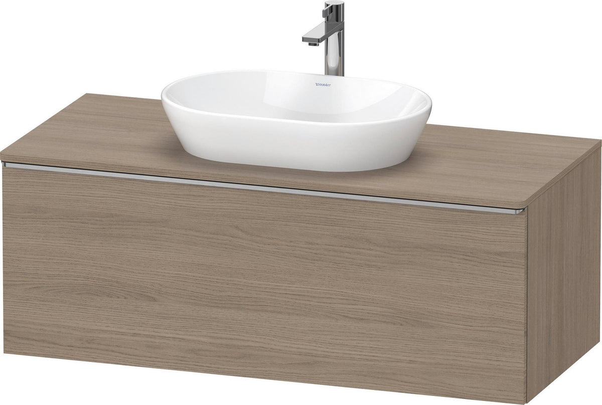Duravit D-Neo Konsolenwaschtischunterbau 1200 mm Eiche Terra Matt mit 1 Auszug und Bronze Griff
