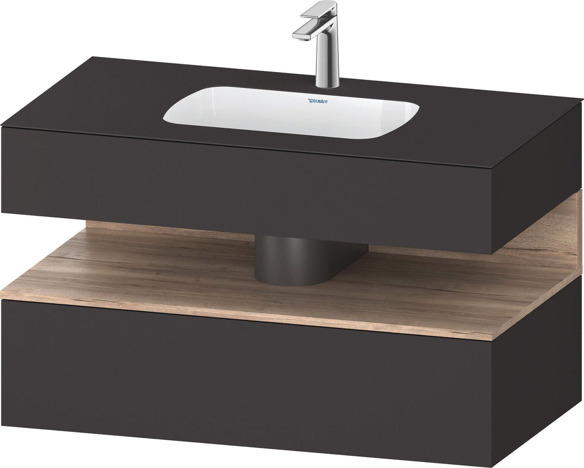 DURAVIT Qatego Einbauwaschtisch mit Konsolenwaschtischunterbau 1000 mm, 1 Auszug, antibakteriell
