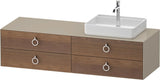 Duravit White Tulip Waschtischunterbau 1600 mm Nussbaum links von Philippe Starck