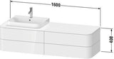 DURAVIT Happy D.2 Konsolenwaschtischunterbau taupe supermatt 1600 mm mit Tip-On Technik und LED Innenbeleuchtung