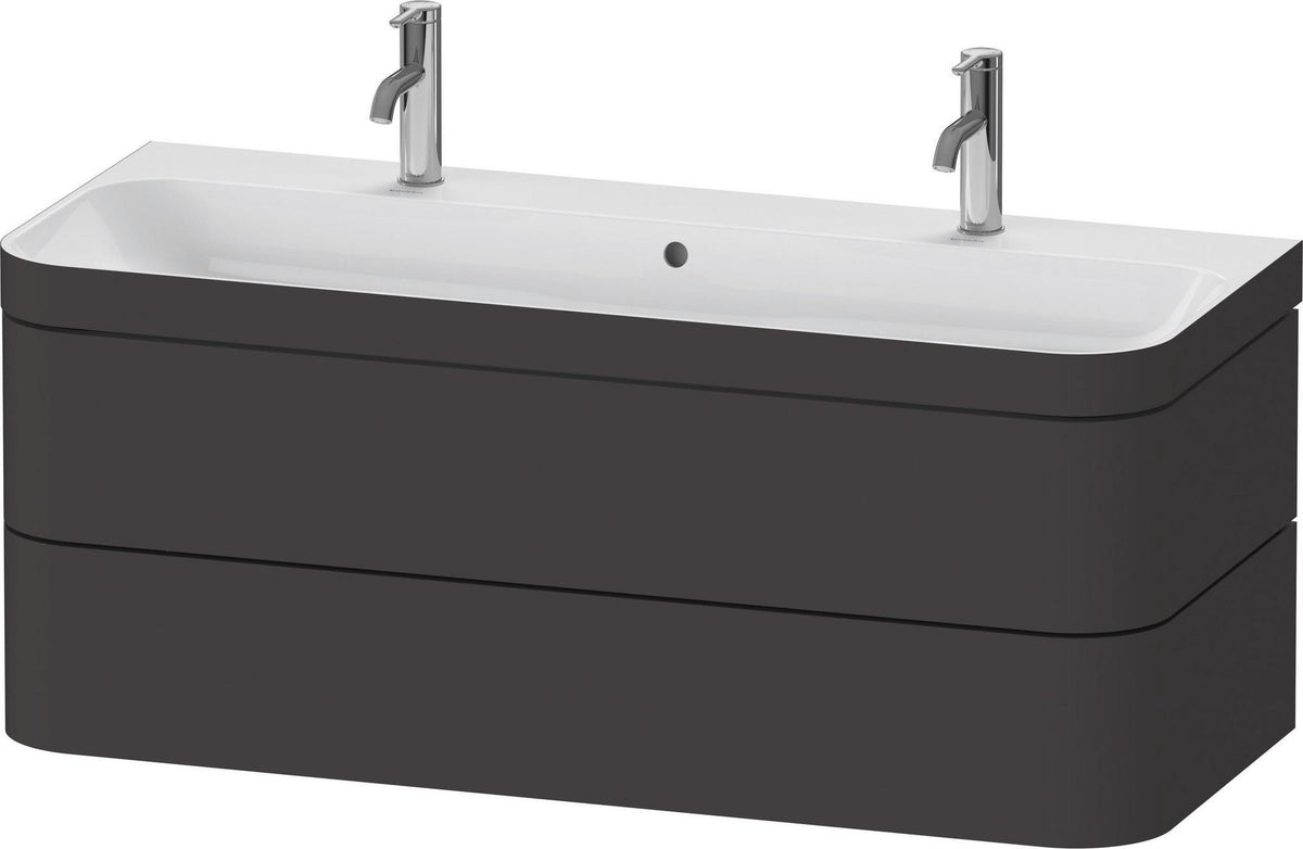 DURAVIT Happy D.2 c-bonded Waschtischset 1175 mm wandhängend mit 2 Schubkästen und Tip-on Technik