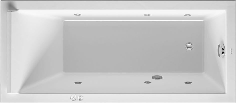 DURAVIT Starck Whirlwanne 1600x700 mm mit Air-System, weiß, 1 Rückenschräge