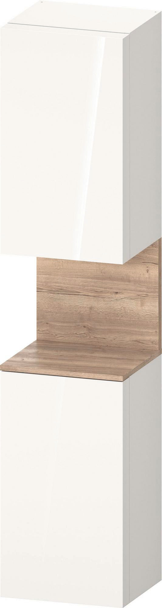 DURAVIT Qatego Hochschrank 400 mm, 2 Türen, weiß Hochglanz, Eiche Schw. Matt
