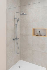 DURAVIT Duschsystem MinusFlow mit Brausethermostat, Bronze Gebürstet, 1124 mm