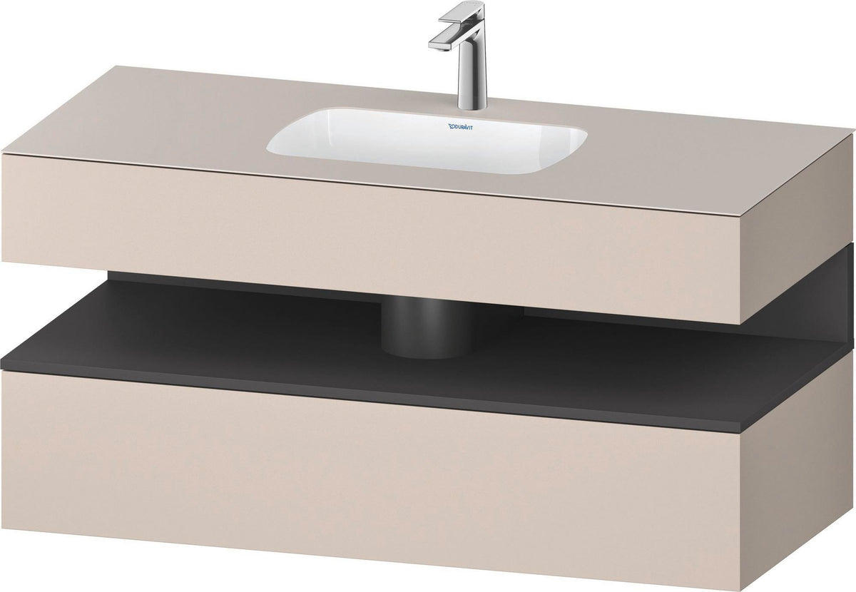 DURAVIT Qatego Studio F. A. Porsche Einbauwaschtisch mit Konsolenwaschtischunterbau 1200 mm Weiß Matt