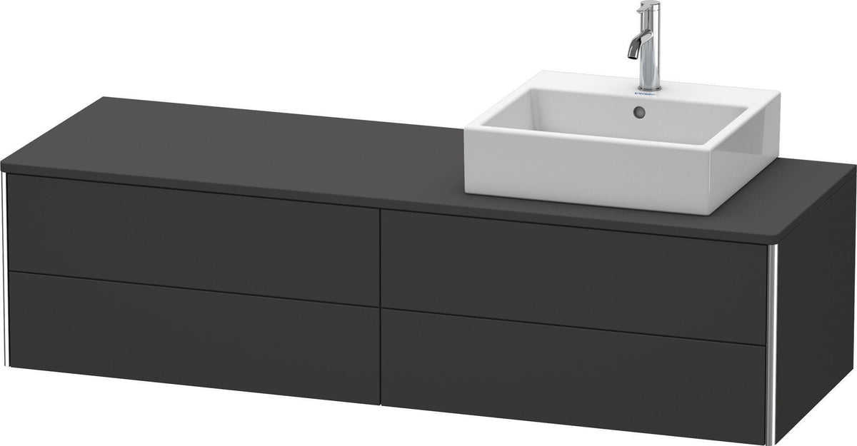 Duravit XSquare Waschtischunterbau 1600 mm betongrau matt, 4 Schubkästen, wandhängend