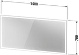 DURAVIT L-Cube Lichtspiegel 650x700 mm, graphit matt, LED, Sensorschalter, IP44