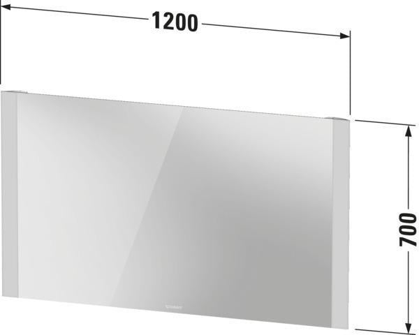 DURAVIT Licht & Spiegel Wandspiegel 1300x700mm mit LED-Beleuchtung und Sensorschalter – Weiß