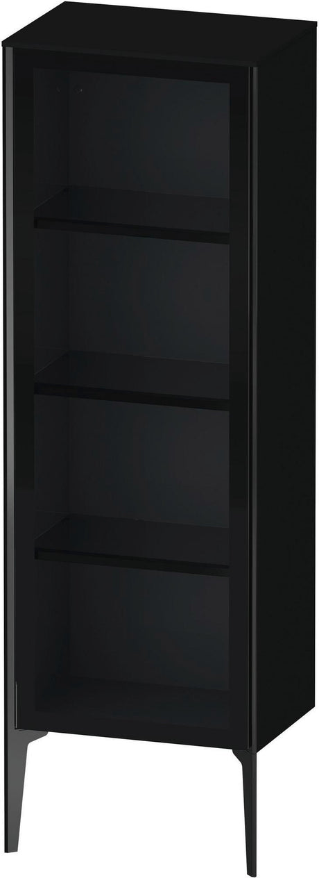 DURAVIT XViu Halbhochschrank 500 mm mit Glastür in dolomiti grey hochglanz – wandhängend, Soft-Close, Tip-On