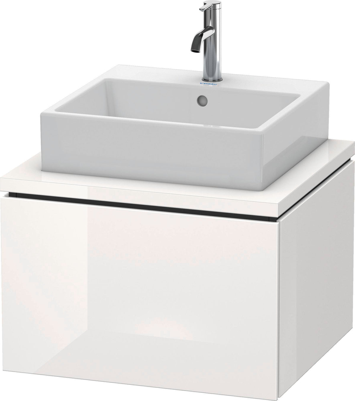 DURAVIT L-Cube Konsolenwaschtischunterbau 620 mm betongrau matt, 1 Auszug, wandhängend