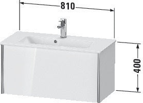 Duravit Waschtischunterbau XVIU Compact 810 mm weiß matt mit Tip-On-Technik für ME by Starck