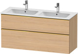Duravit D-Neo Waschtischunterbau 1280 mm betongrau matt – wandhängend, 1 Auszug, Bronze Griff