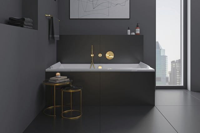 DURAVIT Wandanschlussbogen 55x102 mm rund in Gold poliert – Brausen und Zubehör