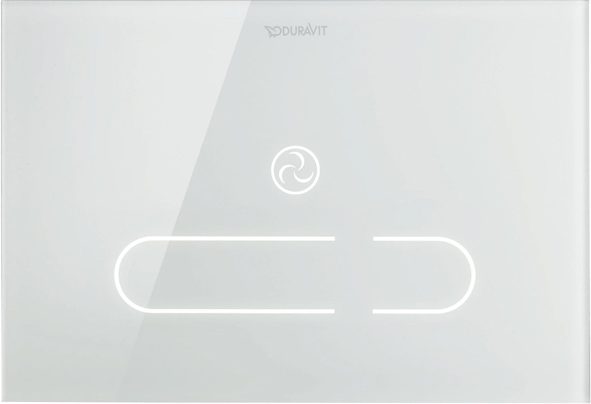 Duravit DuraSystem Elektronische Betätigungsplatte Glas Weiß Infrarot Dual Flush