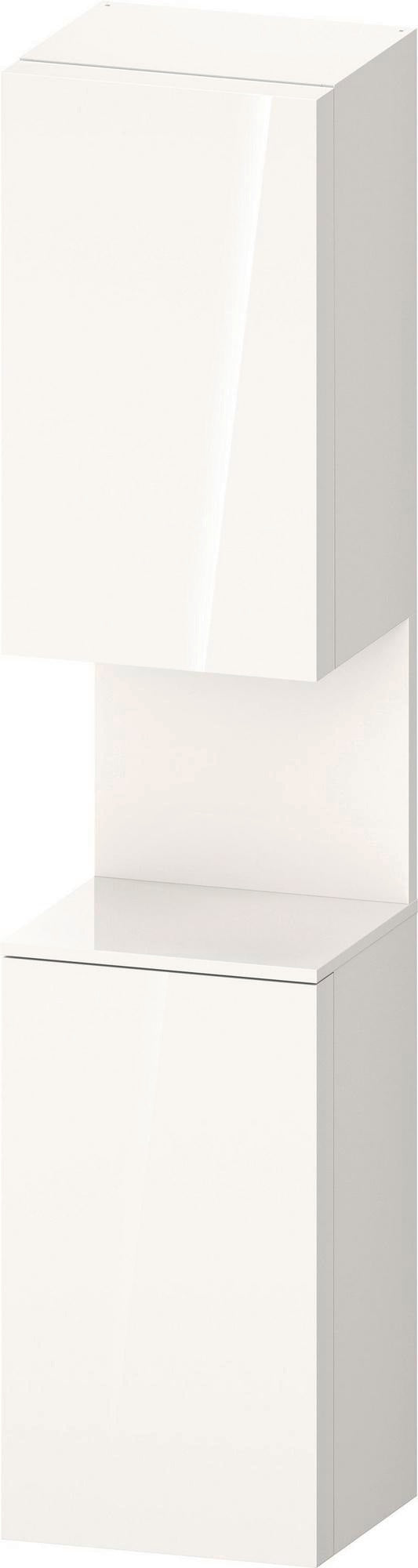 DURAVIT Qatego Hochschrank 400 mm, 2 Türen, weiß Hochglanz, Eiche Schw. Matt