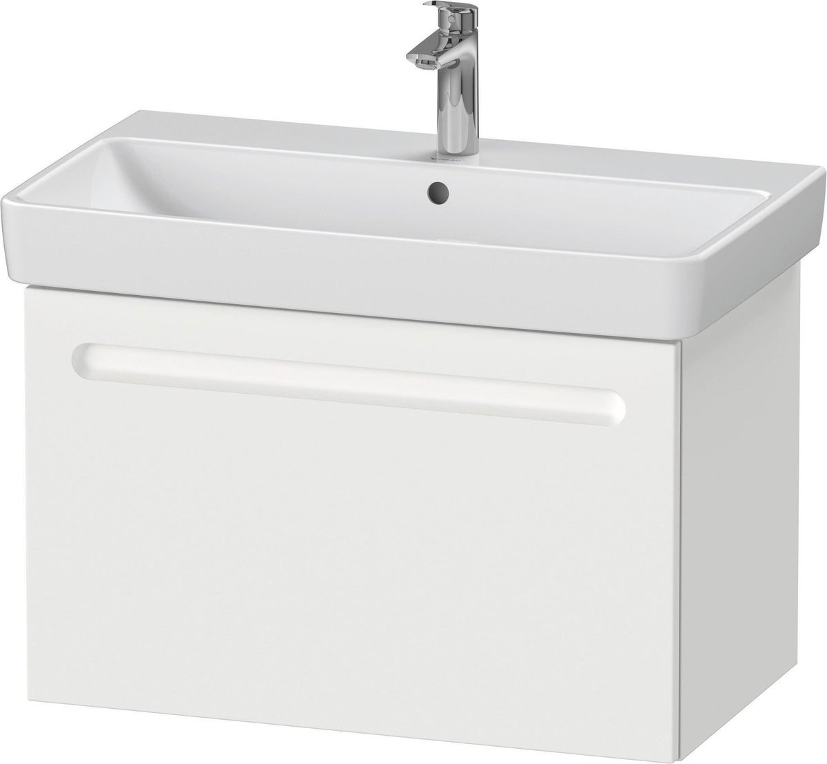 Duravit No.1 Waschtischunterbau 740 mm wandhängend mit 1 Auszug und Soft-Close in Weiß Matt