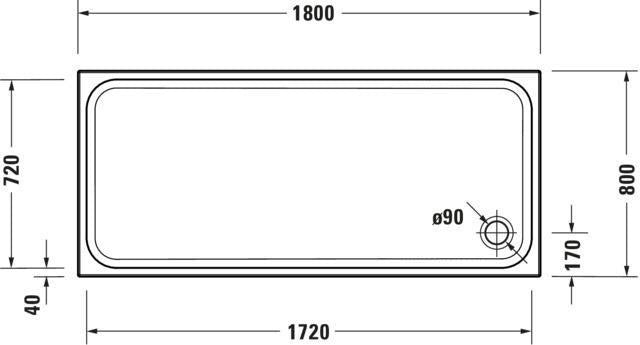 DURAVIT D-Code Duschwanne 1300x800x85 mm Weiß Sanitäracryl rechteckig