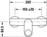 DURAVIT B.3 Einhebel-Brausemischer Aufputz – Keramikmischsystem, verchromt, für Durchlauferhitzer