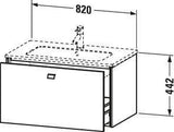 Duravit Brioso Waschtischunterbau 620 mm betongrau matt mit 1 Auszug und Soft-Close