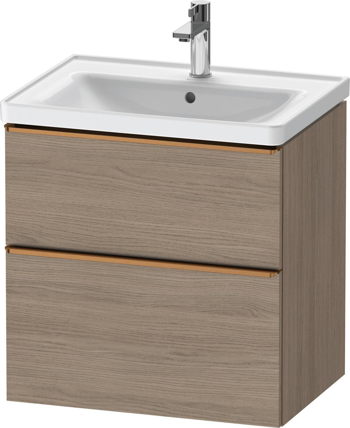 Duravit D-Neo Waschtischunterbau 634 mm Eiche Terra Matt mit Soft-Close-Auszug