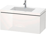 Duravit L-Cube c-bonded Waschtischset 1000 mm Eiche Natur mit Vero Air Waschtisch und Auszug