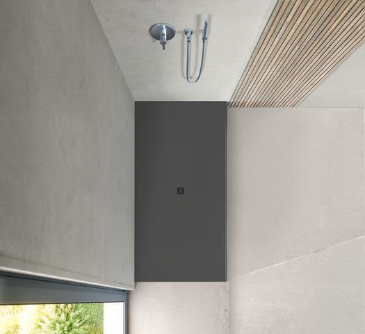 DURAVIT Sustano Duschwanne 1700x900x30 mm Mineralguss Dunkelgrau Matt – Bodenbündig & Halbeinbau