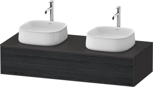 Duravit Zencha Konsolen-Waschtischunterbau 1300 mm Eiche Anthrazit mit Tip-on und Soft-Close