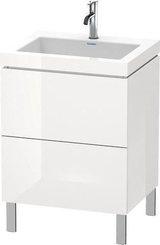 Duravit L-Cube Waschtischset 600x480mm mit Vero Air Möbelwaschtisch, 2 Auszüge, ohne Überlauf, taupe s-matt