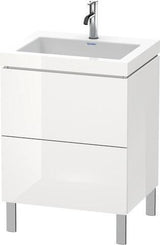 Duravit L-Cube Waschtischset 600x480mm mit Vero Air Möbelwaschtisch, 2 Auszüge, ohne Überlauf, taupe s-matt