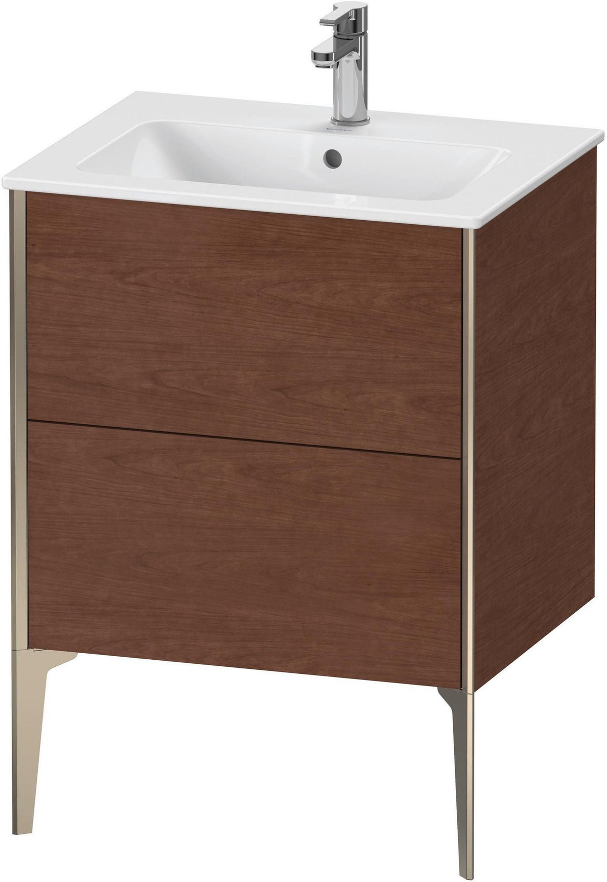 DURAVIT XViu Waschtischunterbau bodenstehend 610 mm, 2 Auszüge, weiß matt – Tip-On & Soft-Close