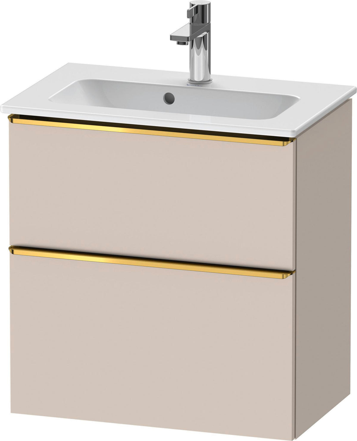Duravit D-Neo Waschtischunterbau 610 mm betongrau matt mit Soft-Close und Bronze-Griff