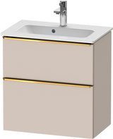 Duravit D-Neo Waschtischunterbau 610 mm betongrau matt mit Soft-Close und Bronze-Griff