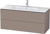 Duravit L-Cube Waschtischunterbau 1220 mm taupe matt mit 2 Schubkästen und Tip-On-Technik