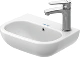 Duravit D-Code Handwaschbecken 360 mm mit Überlauf, 1 Hahnloch rechts, wandhängend, weiß