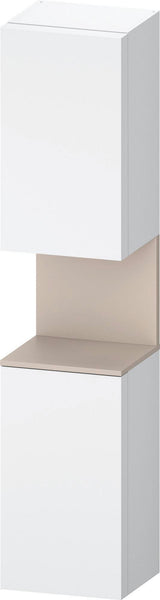 DURAVIT Qatego Hochschrank 400 mm, 2 Türen, weiß Hochglanz, Eiche Schw. Matt