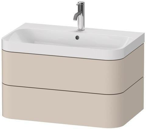 Duravit Waschtischset HAPPY D.2 PLUS 775x490mm ein Hahnloch taupe supermatt