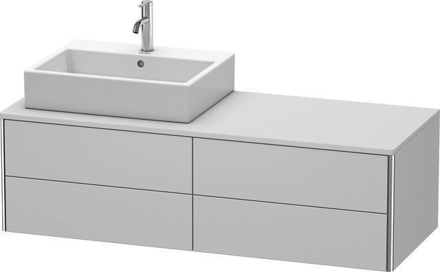 Duravit XSquare Waschtischunterbau 1400 mm in Steingrau Matt mit Becken links