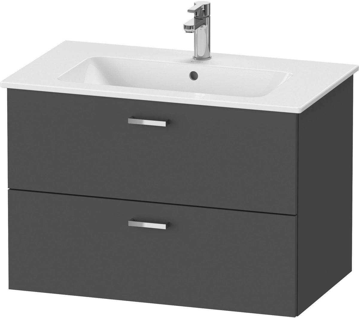 Duravit XBase Waschtischunterbau wandhängend 600 mm, 2 Schubkästen, weiß matt, Soft-Close