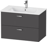 Duravit XBase Waschtischunterbau wandhängend 600 mm, 2 Schubkästen, weiß matt, Soft-Close