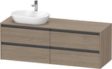 Duravit Ketho.2 Konsolen-Waschtischunterbau 1600 mm Eiche Terra mit 4 Schubkästen