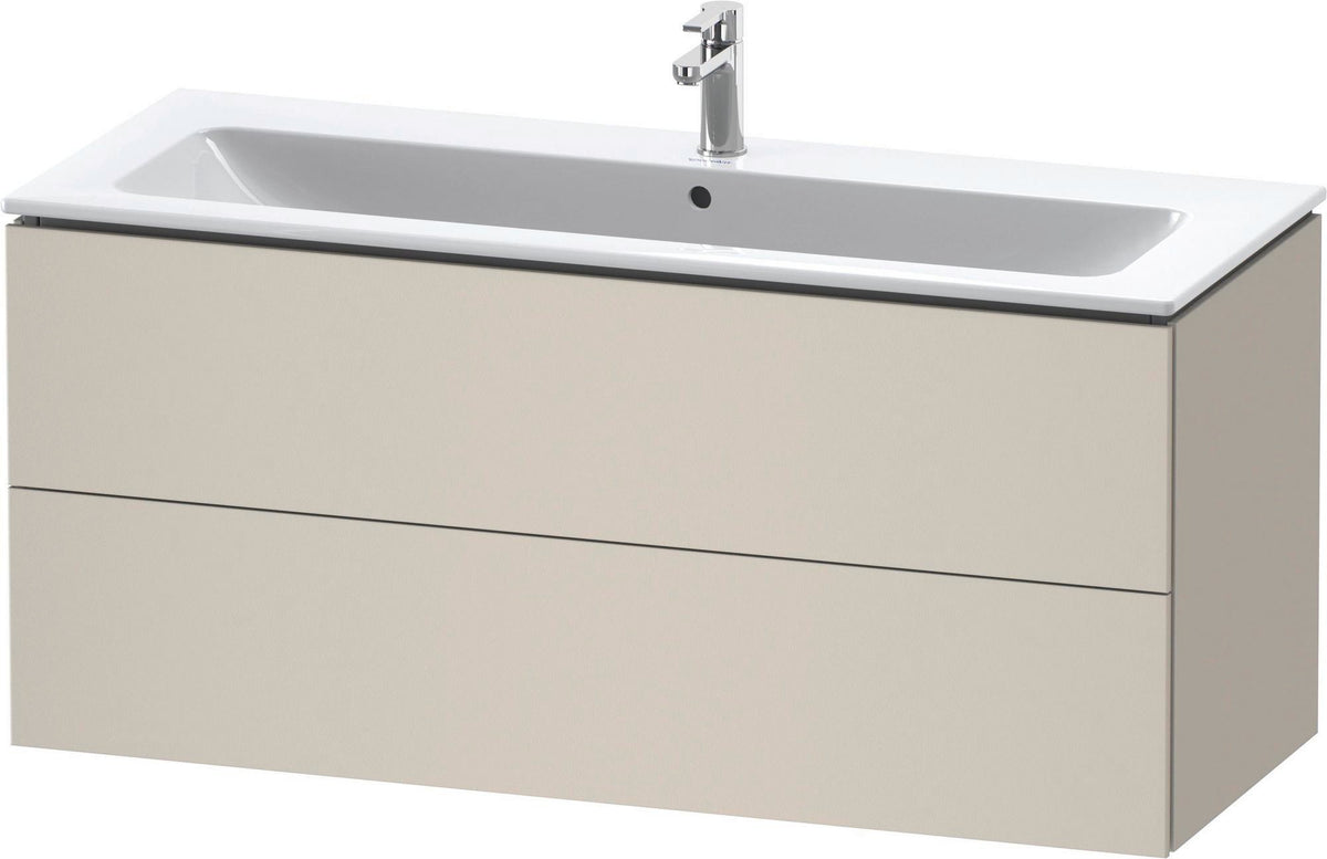 Duravit L-Cube Waschtischunterbau 1220 mm taupe matt mit 2 Schubkästen und Tip-On-Technik