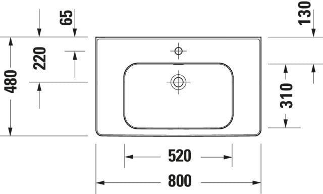 DURAVIT Soleil by Starck Möbelwaschtisch 600 mm Weiß mit Überlauf und 1 Hahnloch